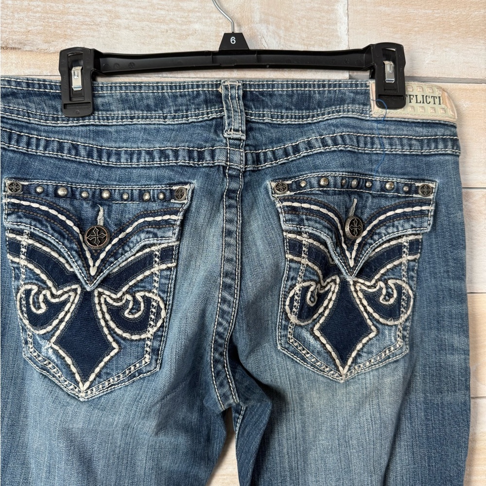 Affliction Jade Low Rise Boot Cut Jeans Vintage Y2K Women’s Size 31/12 - Picture 6 of 8